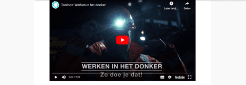 toolbox werken in het donker